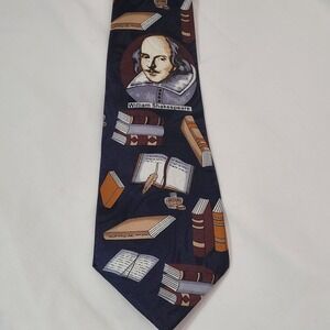 Steven Harris Hand Made Men's Necktie Tie Polyester William Shakespeare 56"‎